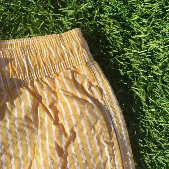 emile et ida boys searsucker swimtrunks yellow white size 12A - Picture 2 of 5